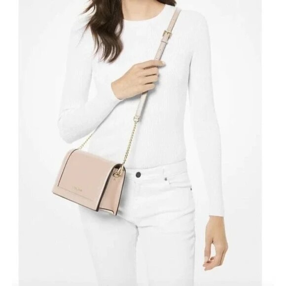 MICHAEL KORS JET SET SAFFIANO LEATHER CROSSBODY BAG‎ SOFT PINK NWT - Picture 6 of 6